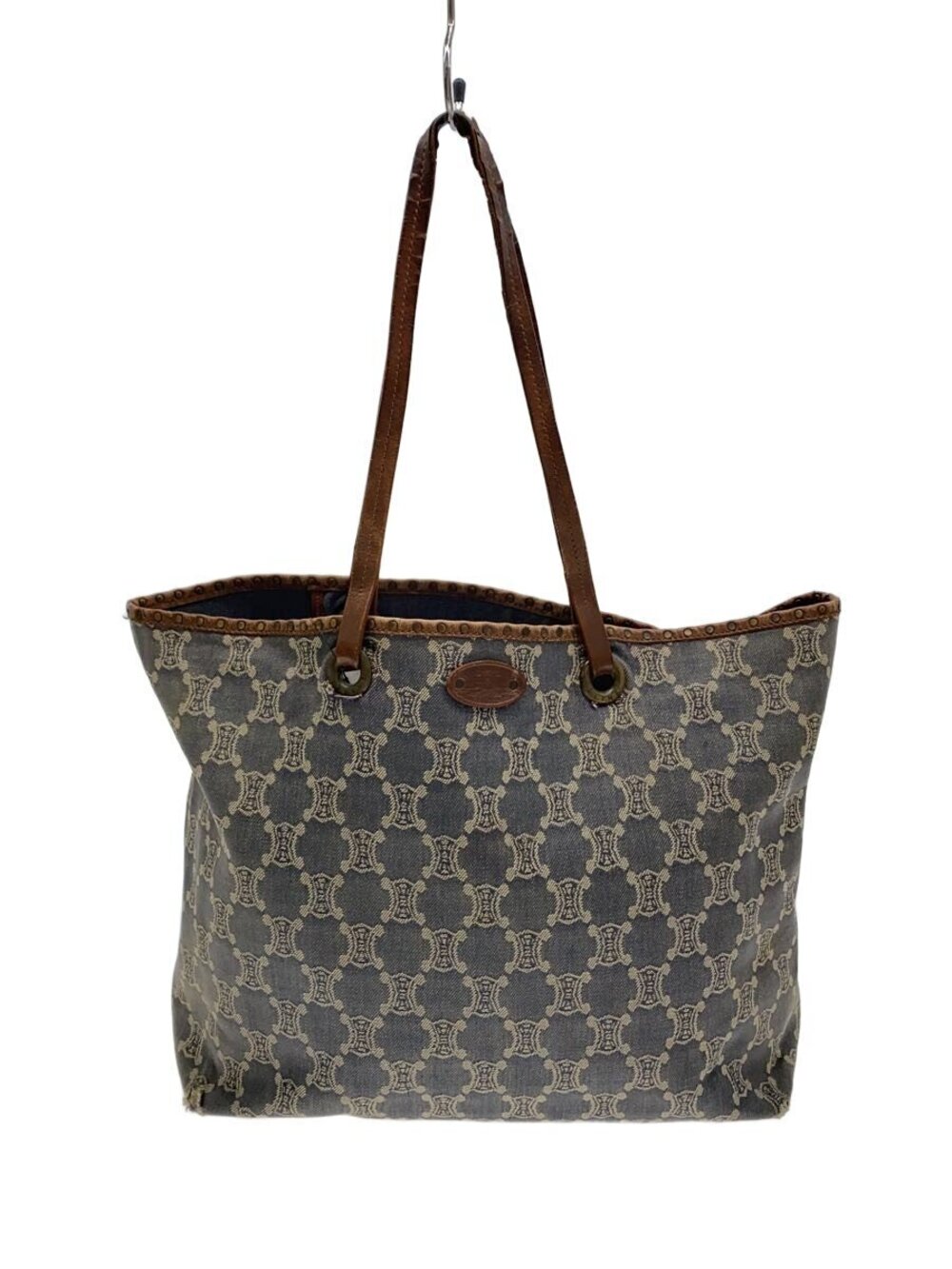Celine Paris Macadam Triomphe Denim Tote blue wash denim